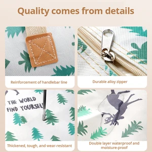 Saco De Armazenamento De Roupas De Grande Capacidade com Alça Reforçada, Organizador Dobrável com Zíper, Cobertores De Cama, 1Pc 10 principais vendas duffle coat masculino - №1