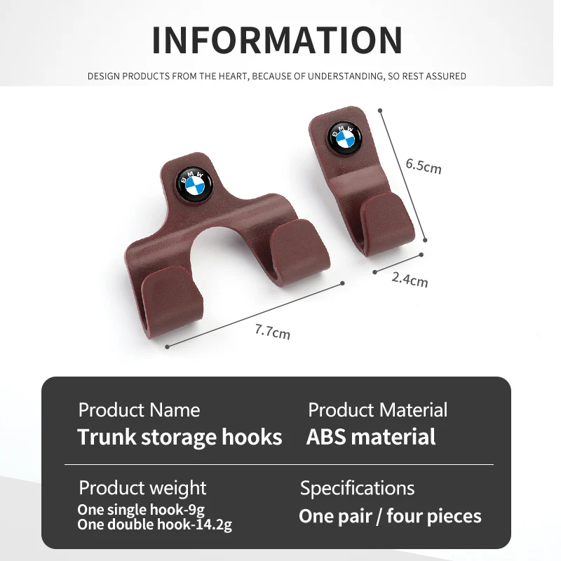 Car Trunk Storage Hooks Auto Sedan Trunk Organizer Accessories For BMW 3 5 Series G30 G60 F10 F20 F22 F06 G11 G70 F30 G32 G20