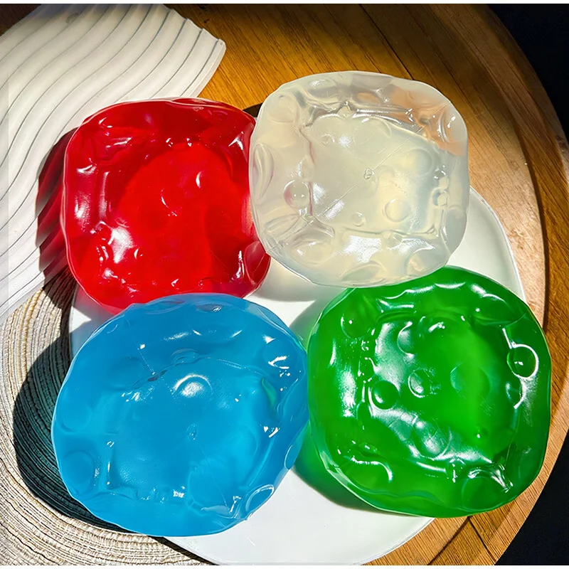 Transparenter Käse-Squishy-Stresskiller, mit Vaseline gefüllt, langsam aufsteigend, sensorisches Fidget-Soft-Dekompressions-Gadget für den Schreibtisch, 7,5 cm – Detail 6