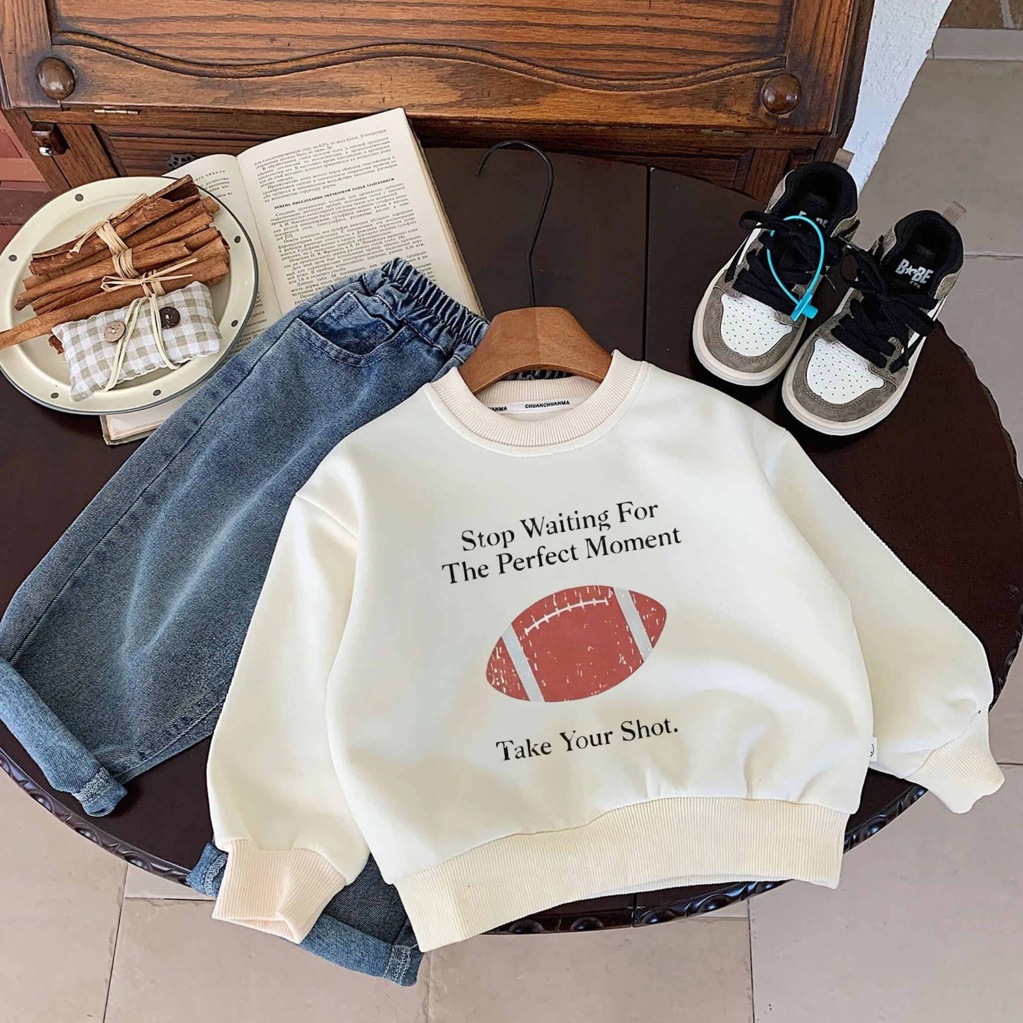 Children's Wear Kids Tops Sweatshirts Solid Color Printed Baby Boys Long Sleeve Crewneck Hoodie Spring Autumn Clothing 0-6 Age
