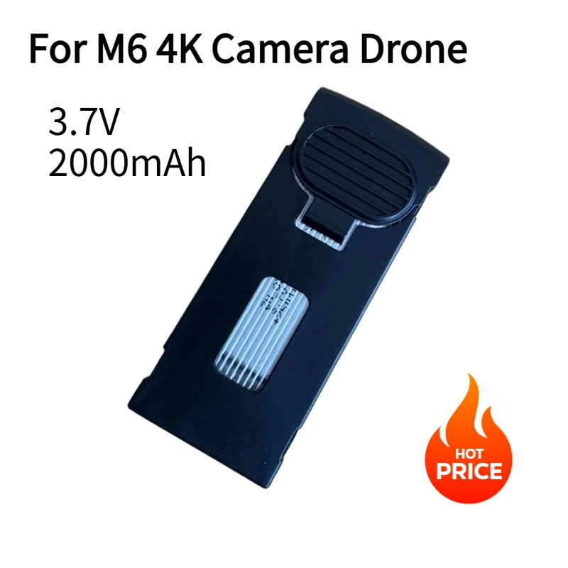 3.7V 2000mAh for M6 4K Camera Drone Newly Upgraded Rechargeable Drone Battery Spare Lipo Battery Accessories Parts