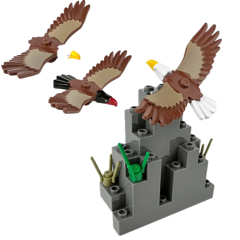 Compatible With Lego Creative Small Particle Building Blocks Eagle Eagle Animal Accessories Birds Dirds 60307 Assembly Parts