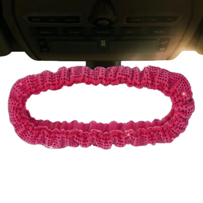 Bling Rearview Mirror Accessories Elastic Universal Car Mirror Wrap Glitter Automotive Interior Trim For Sports Car SUV RV Sedan