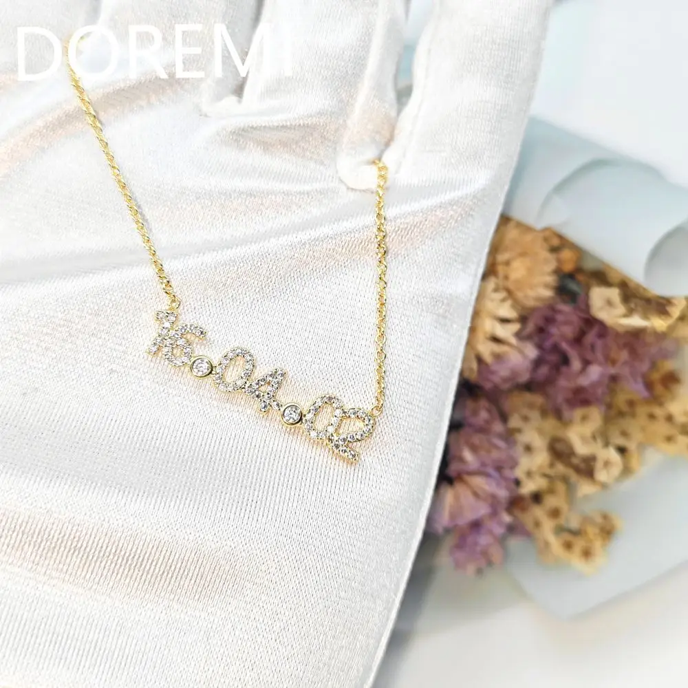 DOREMI Dainty 6mm Cz Number Pendant Crystal Custom Date Necklace Special Date Necklace