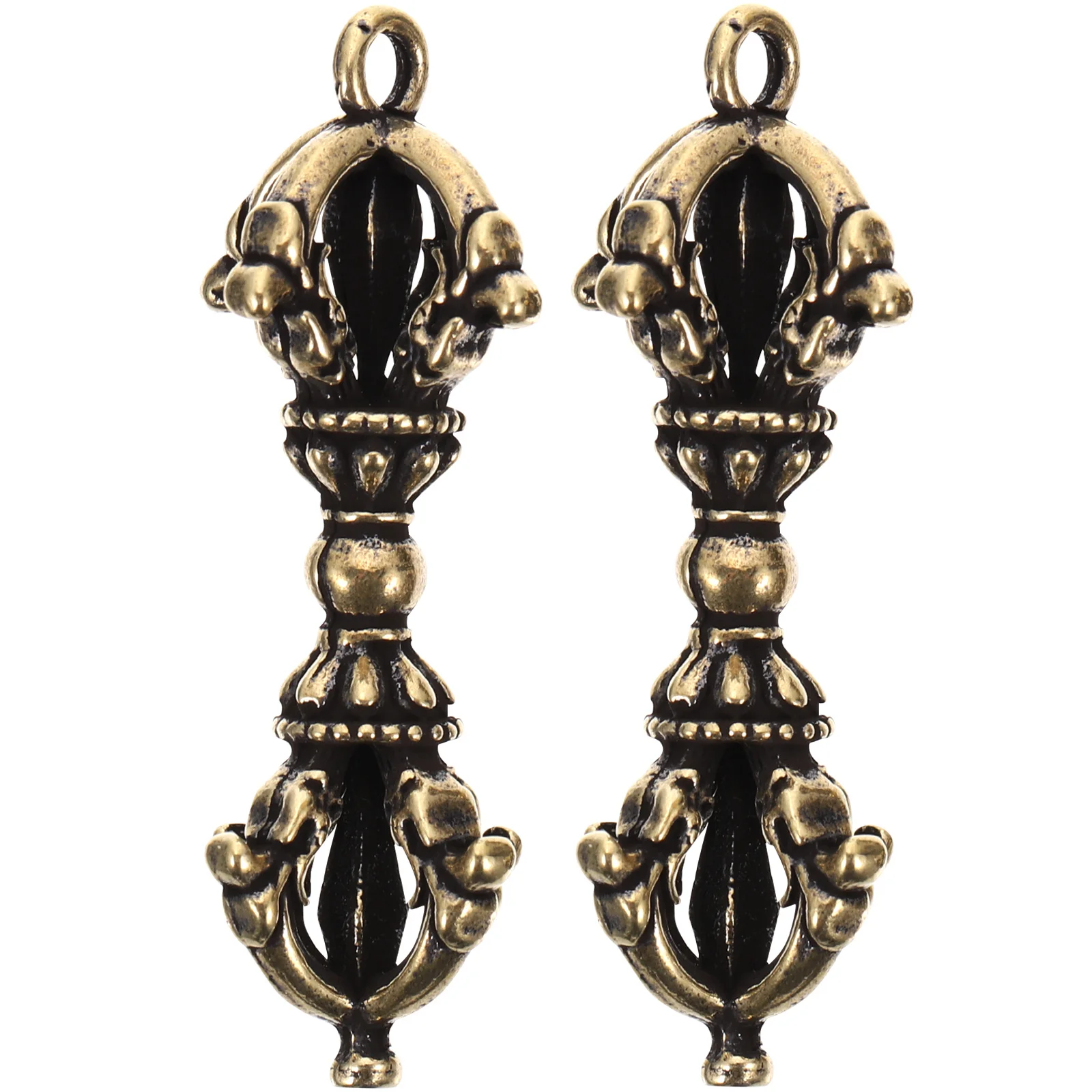 2 قطعة النحاس Vajra مدقة ديكور زخرفة التبتية الصغيرة للمنزل مكتب الديكور فريد المعادن الفن الحرفية الصغيرة فنغ شوي هدية #3