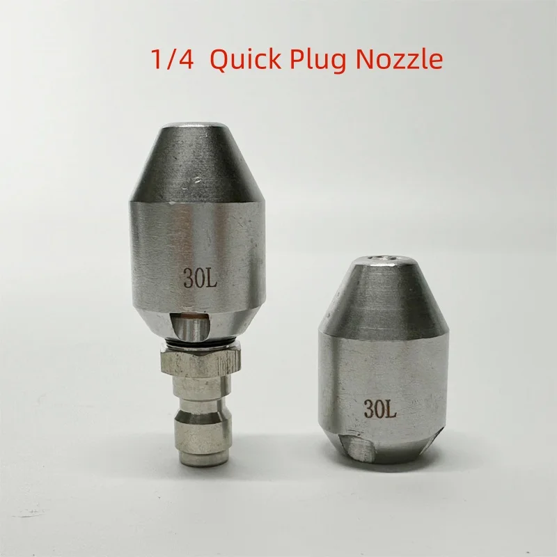 

1/4" Quick Plug Sewer Drainage Cleaning Nozzle Stainless Steel Cleaning Nozzle Garden Pipeline Cleaning Tool 10L/Min~30L/Min