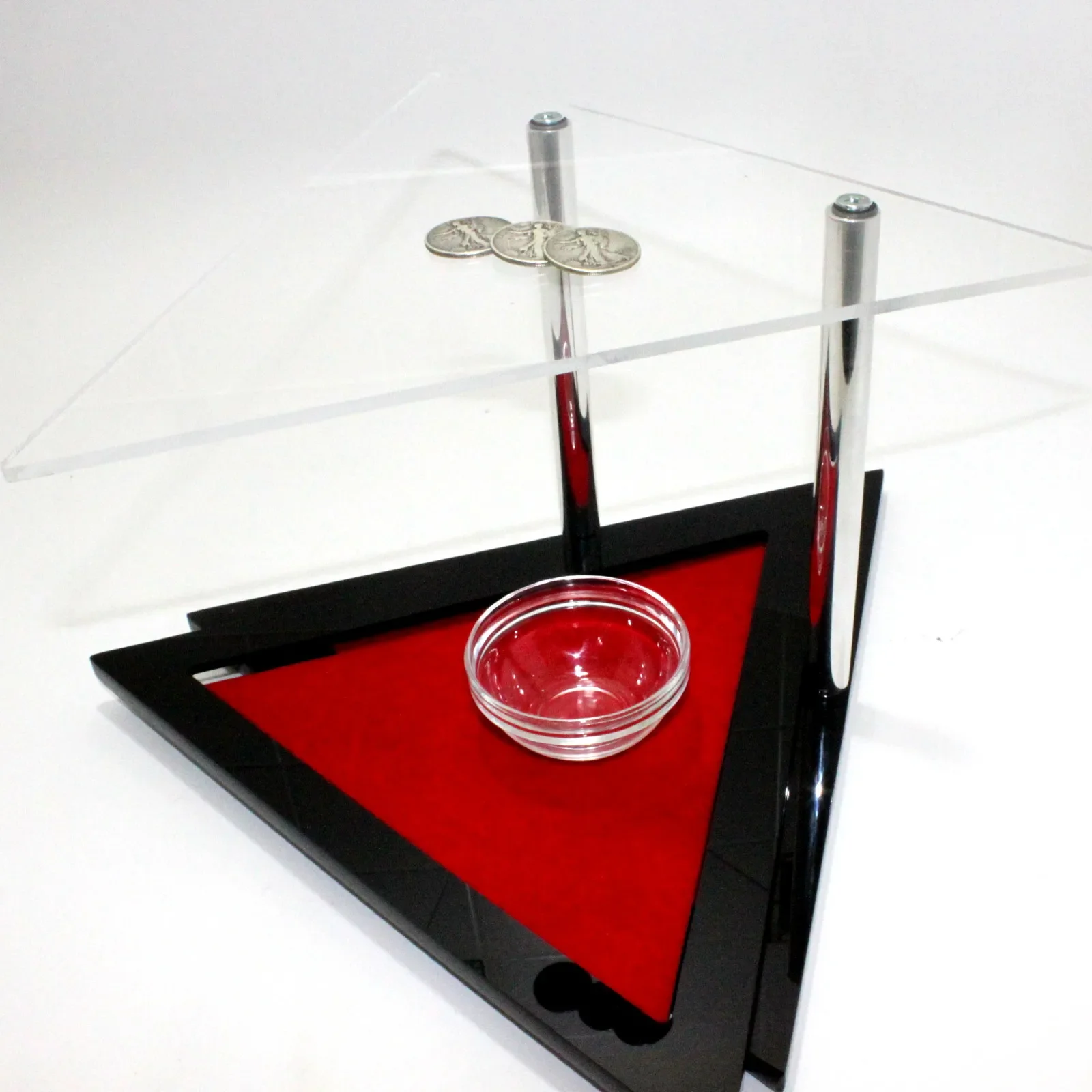 Dean's Triangle by Dean Dill Coin Magic Tricks Coins Through The Table Mentalism Illusion Gimmick Magician Coin Penetration