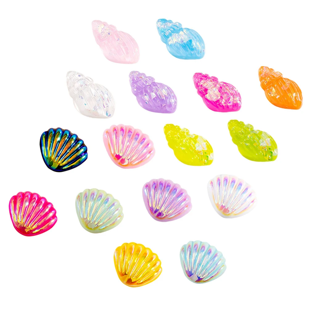 

16pcs Miniature Shell Decor Resin Seashell Simulation Ocean Theme Micro-Landscape Ornament For Diy Home Craft