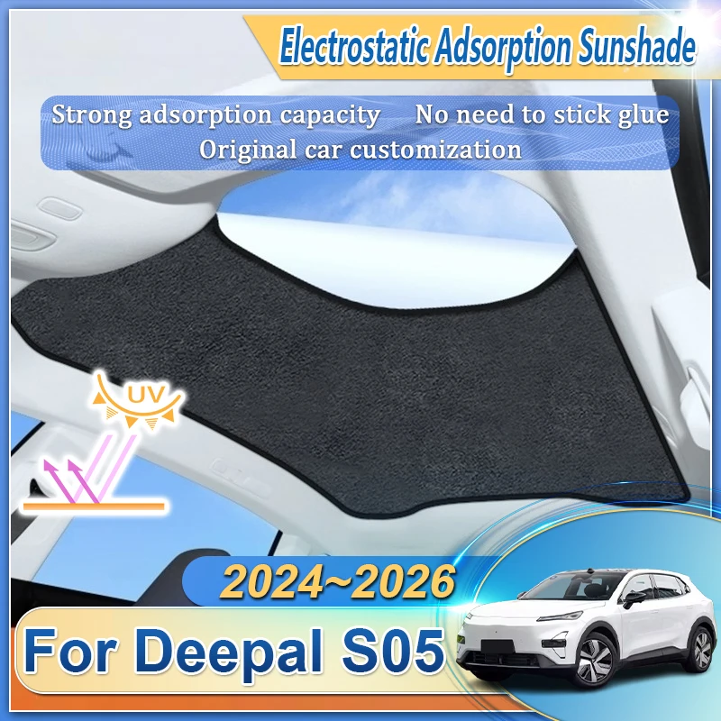 

Для Deepal S05 2024 2025 2026: Солнцезащитная шторка для люка автомобиля с электростатической адсорбцией, теплоизоляционный экран, аксессуары для защиты от солнца