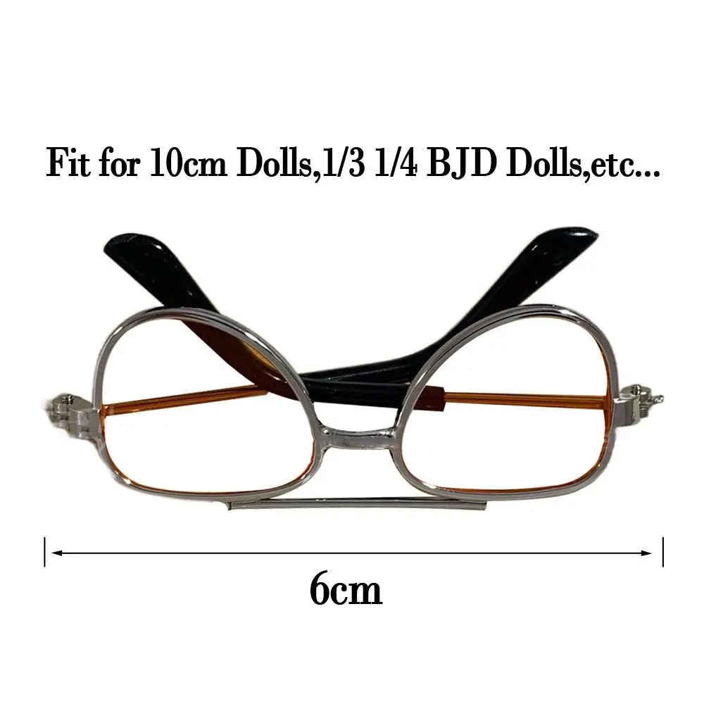 Gafas de sol de moda para muñecas BJD, anteojos de sol de 6cm para muñecas de algodón de 10cm, montura para muñecas 1/3 1/4, accesorios de ropa DIY