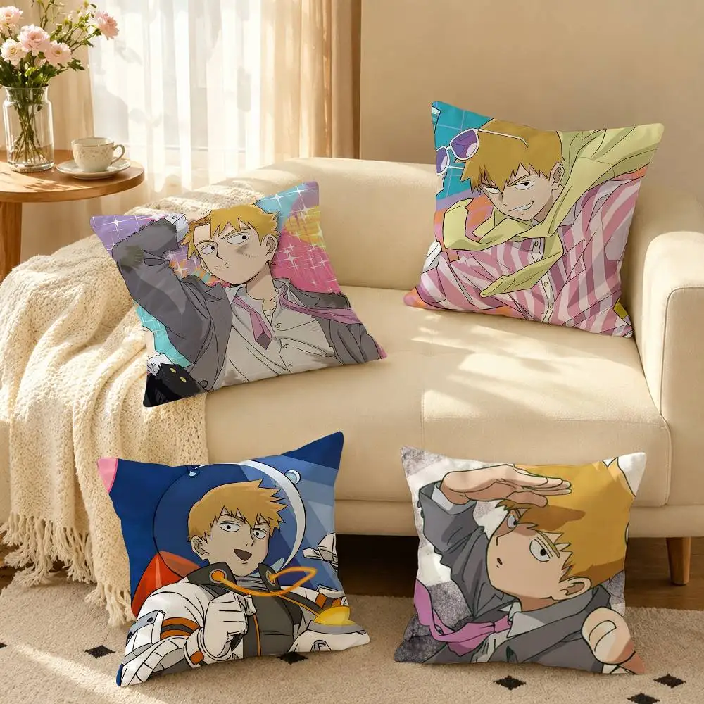 Mob Psycho 100 Arataka Reigen Square Double-Sided printed Pillow Case Bedroom Bedside Pillow Sofa Cushion Cover