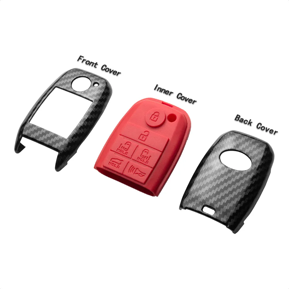 ABS Carbon Fiber Patter Car Key Cover For Kia Sportage Cerato Optima K2 K3 K4 K5 Rio Picanto K2 Soul Sorento Ski Sedona