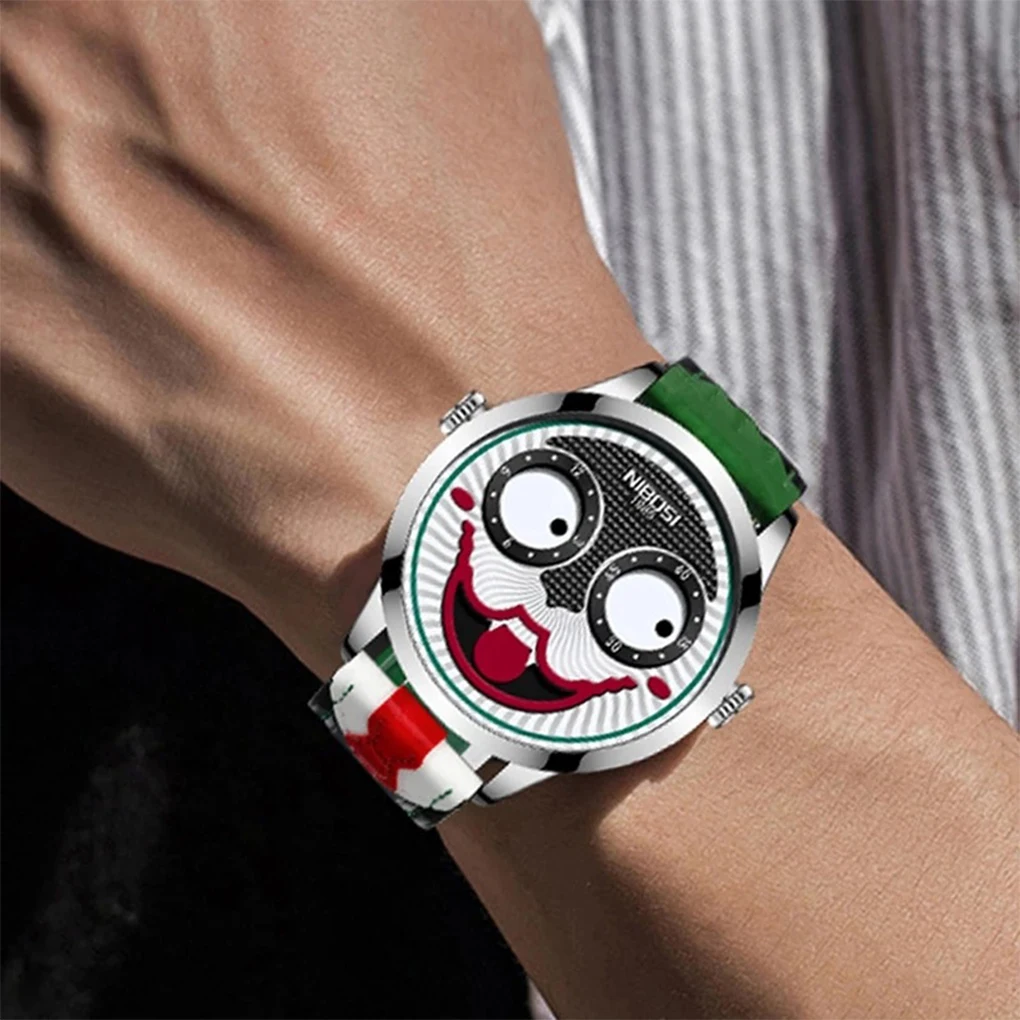 Fashionable And Cool Joker Watch Wide Application Stainless Steel Construction Clown Watches Gifts