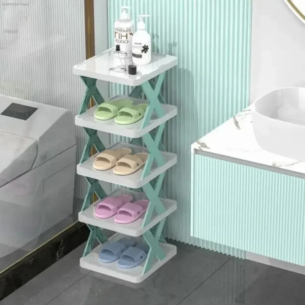 

Detachable Folding Shoe Racks X-Shaped Plastic Shoes Storage Organizer Dustproof Space Saving Color Shoe Cabinet Home