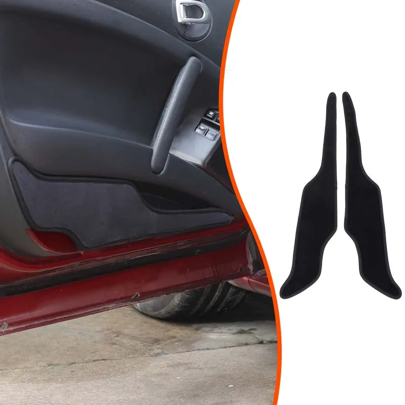

2piece set Velvet Black For Mitsubishi Ecolis 2006-2011 car door anti-dirty mat decorative sticker car protection accessories