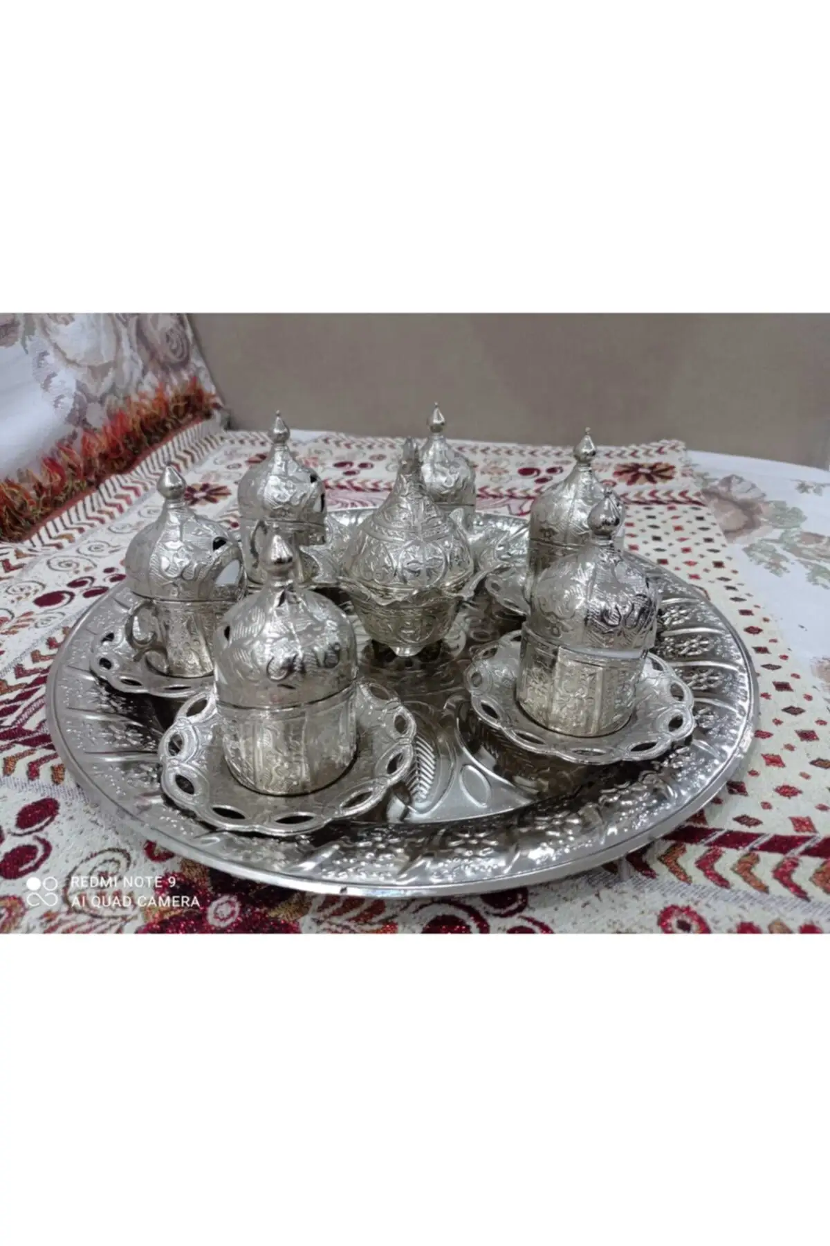 DOLBOVI 6 Personality Silver-Copper Seljuk Patterned Turkish coffee cup Pad Tray Pattern handmade espresso cup