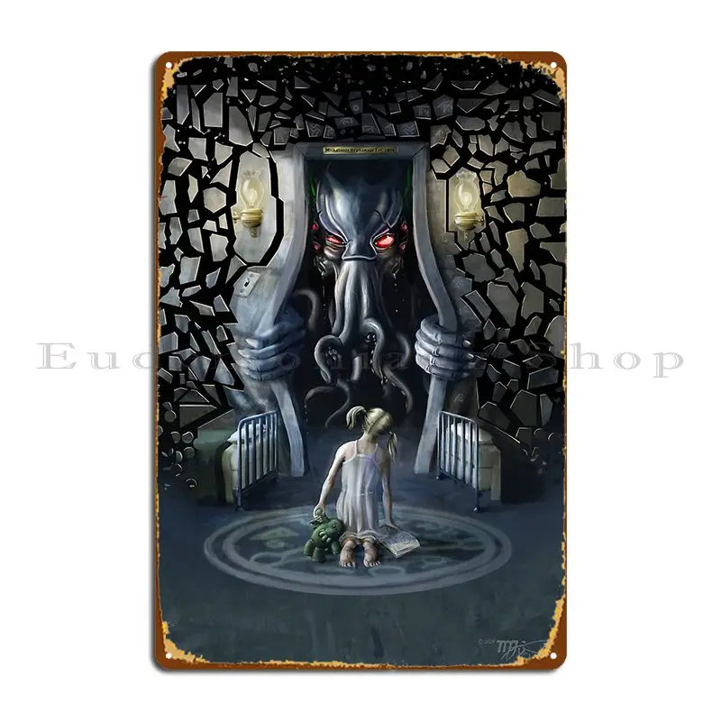 Cthulhu Wishful Thinking Realty Shattered Metal Sign Wall Mural Kitchen Wall Customized Club Tin Sign Poster