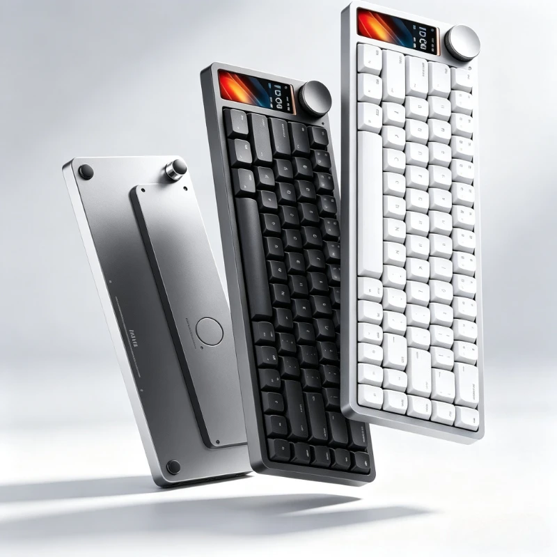 Linx68 Low Profile Wireless Mechanical Keyboard Tri-mode Aluminium Alloy Custom Equipped with Smart Screen Knob Office Keyboard
