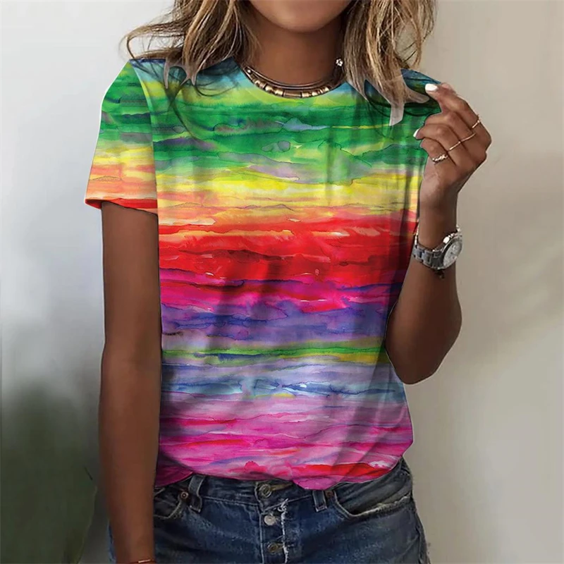 Hot Sale Colorful Scales 3D Print T Shirts Elegant Casual Pretty Women\'s Clothing Girls Funny Short Sleeve T-shirt Best Gift