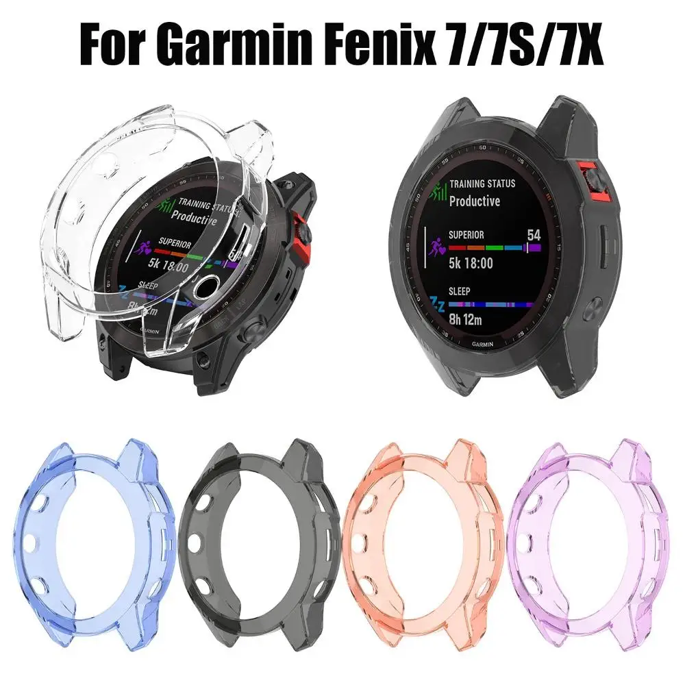Transparent Anti-scratch Shell TPU Case Screen Protector Protective Cover For Garmin Fenix 7 7S 7X