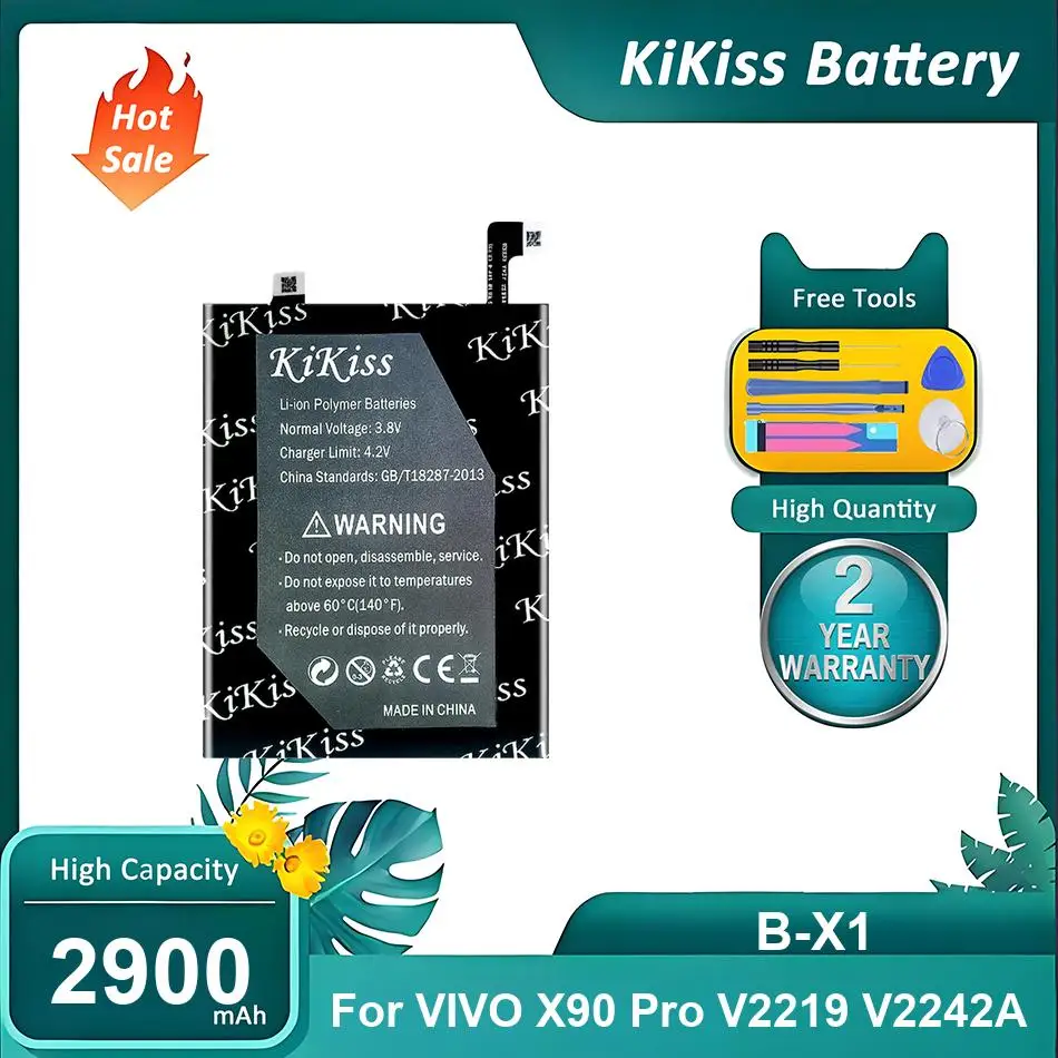 

Надежный аккумулятор для мобильного телефона VIVO X90 Pro V2219 V2242A,B-X1, 2900 мАч