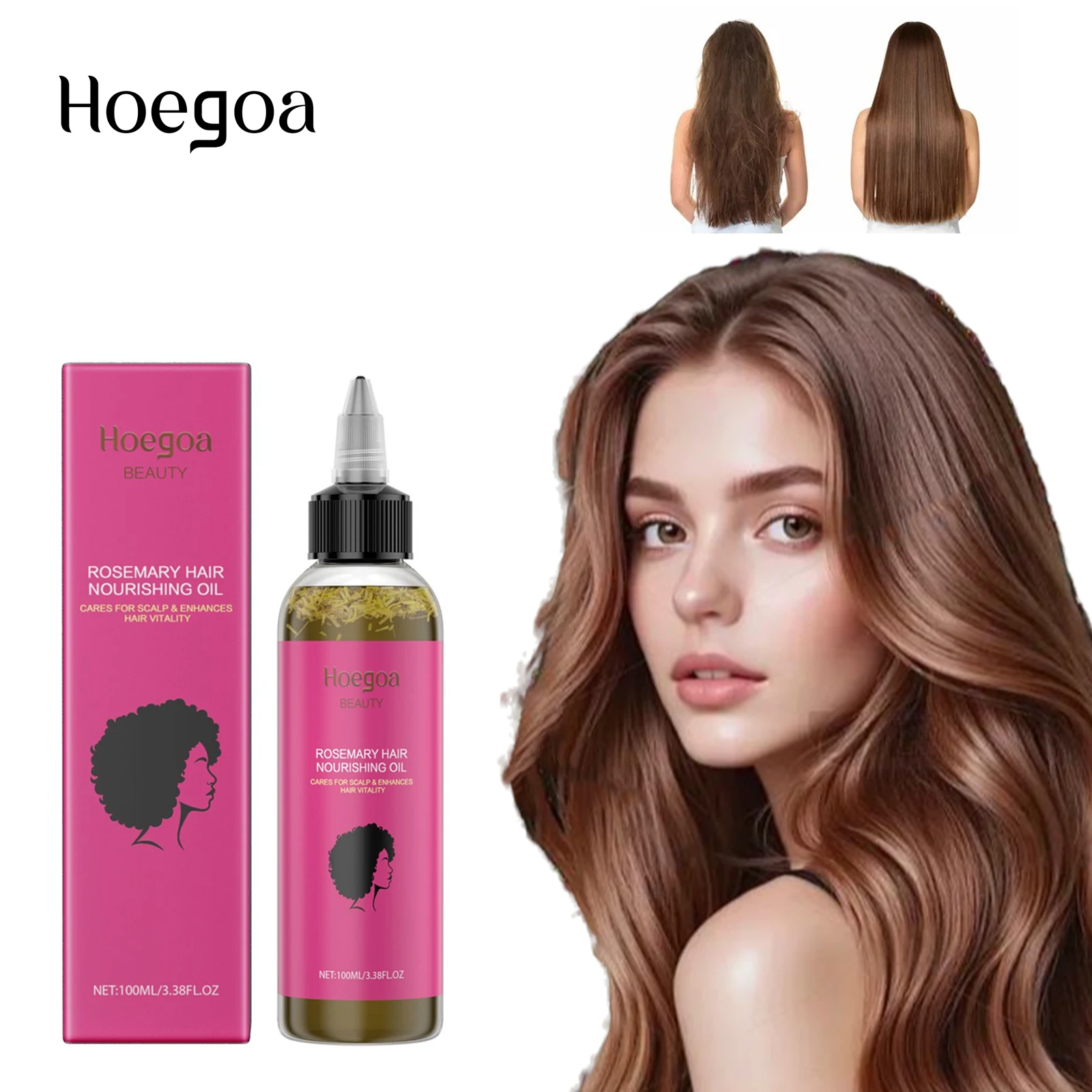 زيت إكليل الجبل العطري يقلل من تساقط الشعر وإصلاح الشعر التالف ويمنع جفاف الشعر ومنتجات العناية بالشعر الناعمة المغذية