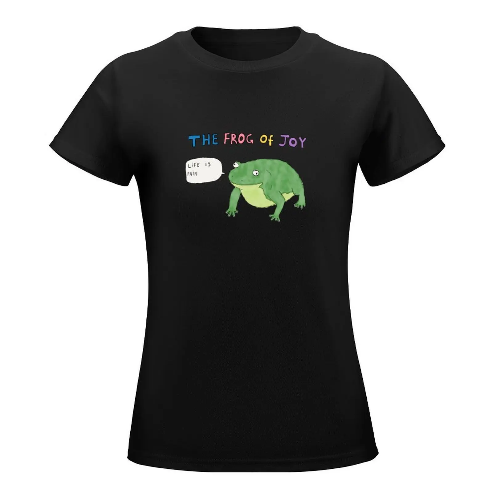 The frog of joy, life is pain T-Shirt cute clothes aesthetic clothes korean fashion black t-shirts for Women