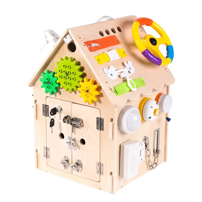 Quebra-cabeça de madeira ocupado casa de bonecas caixa de tesouro montessori educação matemática brinquedo sensorial da criança brinquedos ocupados jogos de tabuleiro bloco magnético presente