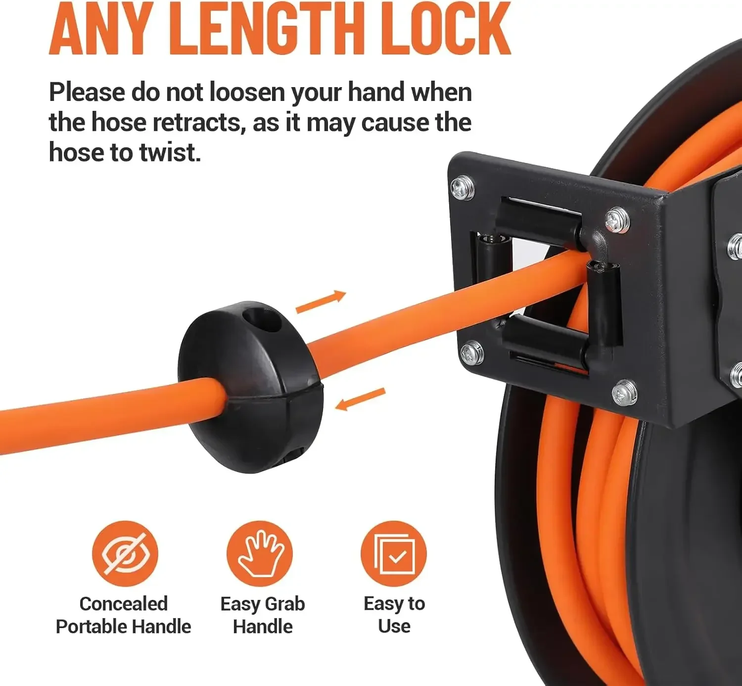 Heavy Duty Retractable Air Hose Reel – 1/4