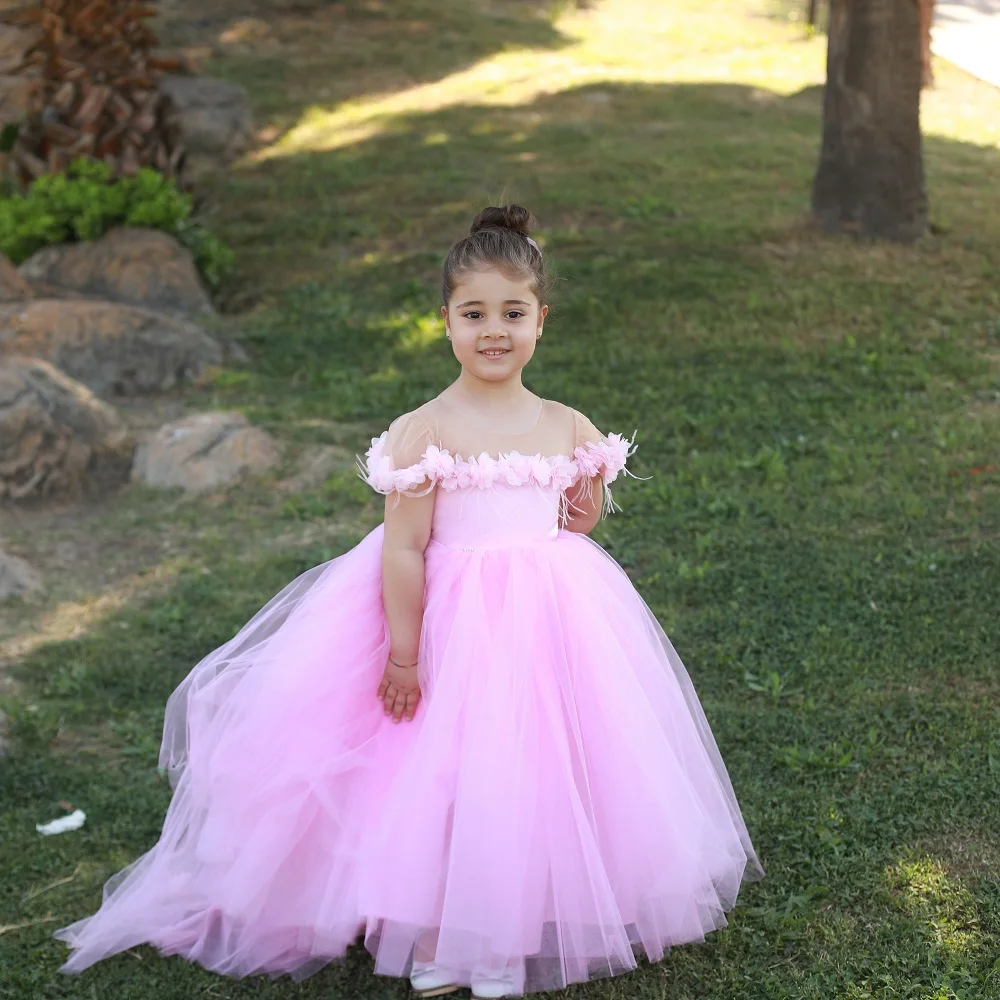 CAN ac-Robe à Fleurs 3D en Tulle pour Fille, pour Premier Anniversaire, avec Grand Nministériels d, pour ixde Concours de Princesse, Personnalisée