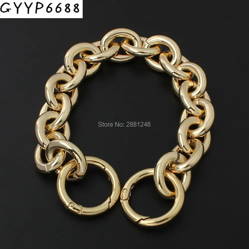 Okrągły aluminiowy łańcuszek o grubości 24 mm + pierścień sprężynowy Lekkie torby Pasek Części do toreb Łańcuch do akcesoriów do toreb Paski do torebek