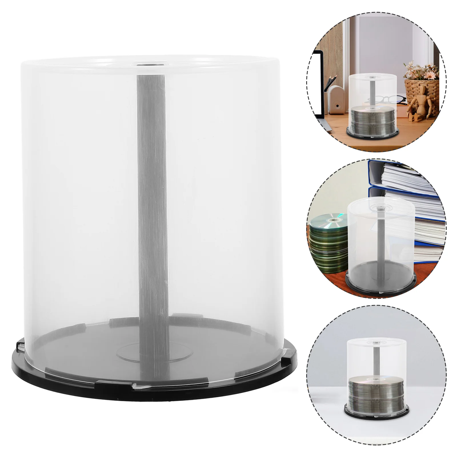 2 Pcs CD Storage Bin Container Dvd Case Portable Car Empty Bucket Plastic Holder Pp Rack