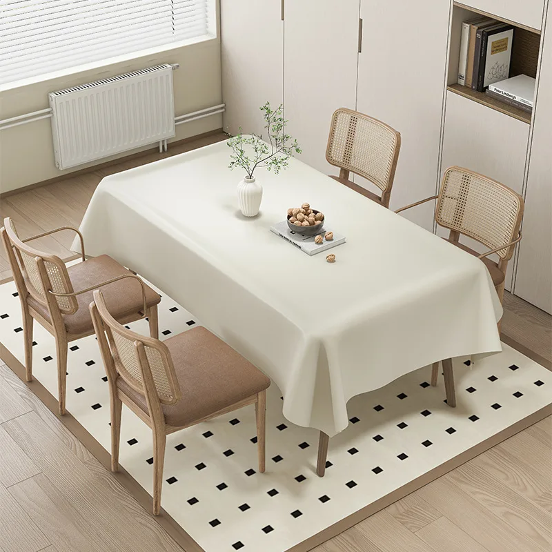 

Cream Lambskin Tablecloth Restaurant Coffee Table Cloth Water and Oil Proof Washless Table Cloth Rectangular Tablecloth