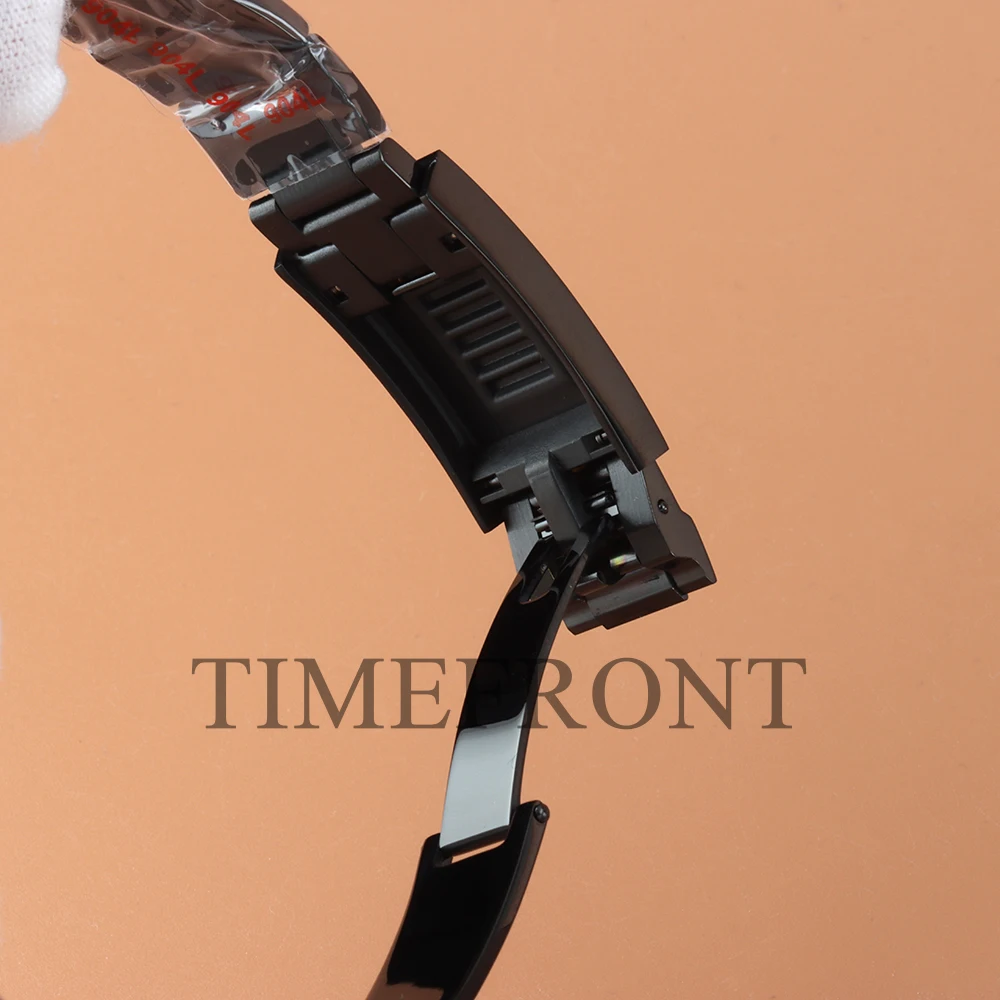 With Dark Blue 28.5mm Sunburst Dial Hands 40mm NH35 Black Watch Case Oyster Strap For NH34  NH35 NH36 NH38 Movement Yacht-Master