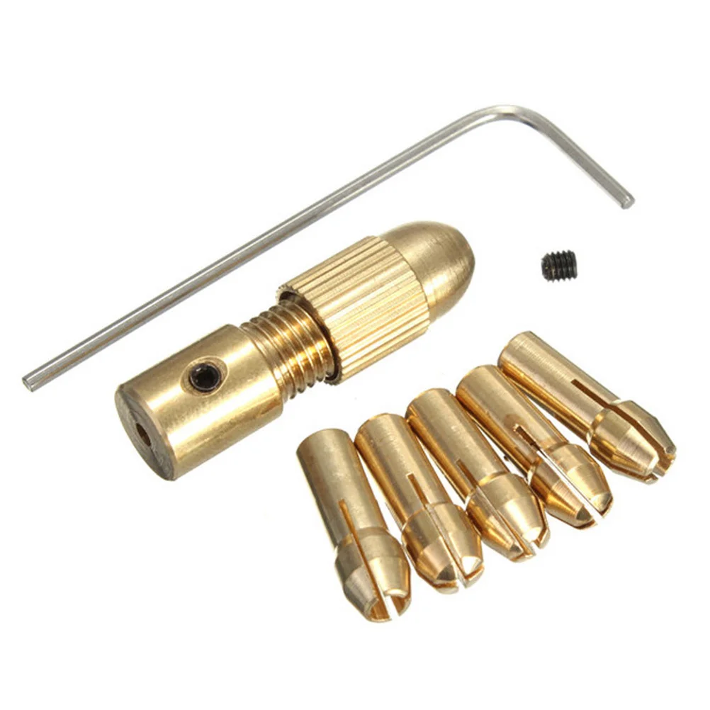 

Brass Collets Set 0.5Mm 1.0Mm 1.5Mm 2.5Mm 3.0Mm 3.2Mm Rotary Tool Electric Drill Woodworking Hardware Hobby Tool Parts