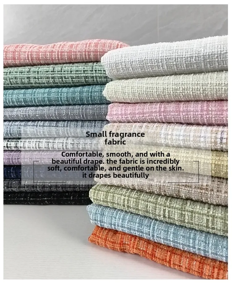 عادي مضفر نسيج التويد بالمتر للملابس معاطف فساتين رمي وسادة اليدوية DIY بها بنفسك الخياطة سميكة القماش لينة الأبيض #5