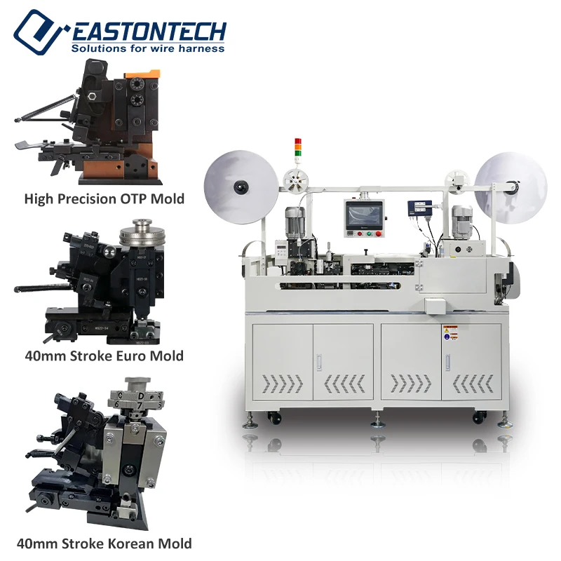 EW-8150 Automatic AV, AVS, Fiber Wire Sheathing Wire Stripping And Threading Shell Crimping Terminal Machine