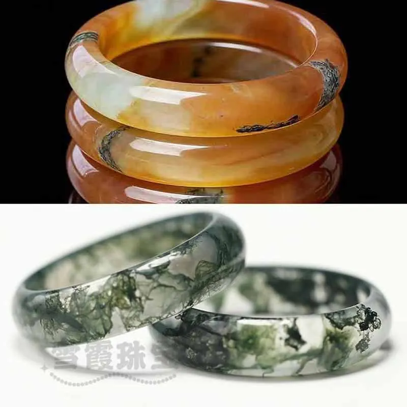 Aquatic , ice-colored chalcedony , vintage fine agate moss ring for men and women