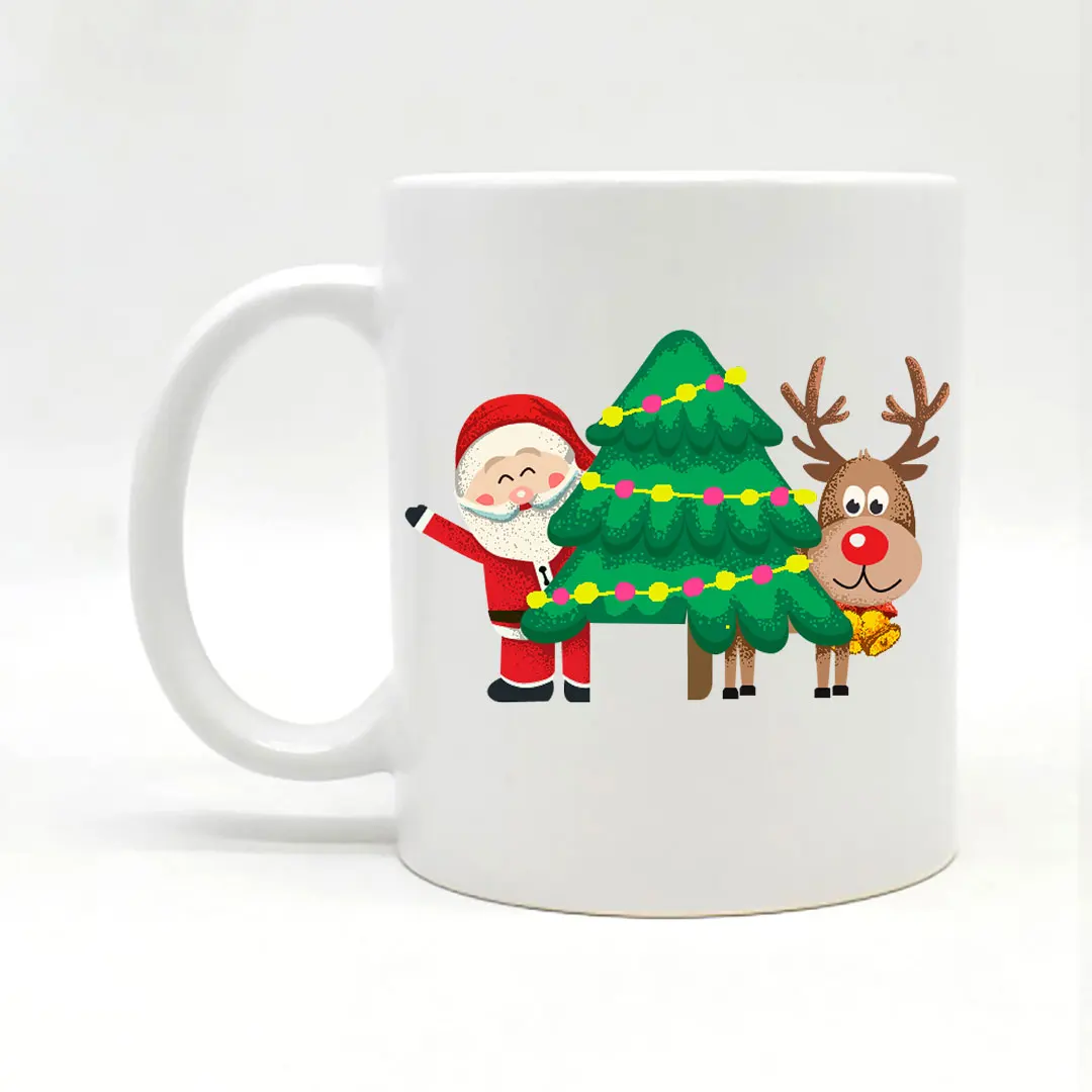 

Christmas Gift Cup Ceramic Milk Coffee Cup Moose Christmas Cartoon Ceramic Coffee Cup