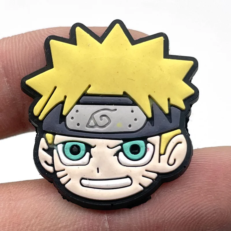 1Pcs Naruto  Anime Charms Shoe Buckle Kakashi Sasuke DIY Cartoon Charm Shoe Accessories Kids Christmas Birthday Gifts