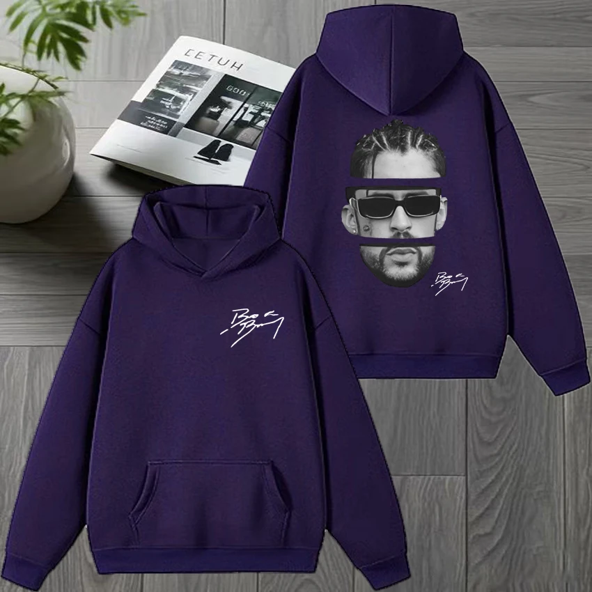 เสื้อฮู้ดดี้ Bad Bunny สไตล์เรโทรยุค 90 ลายกราฟิกสองด้าน สตรีทแวร์ ใหม่ สำหรับผู้ชายและผู้หญิง สไตล์วินเทจ ผ้าฟลีซ ใส่สบาย เหมาะสำหรับฤดูหนาว