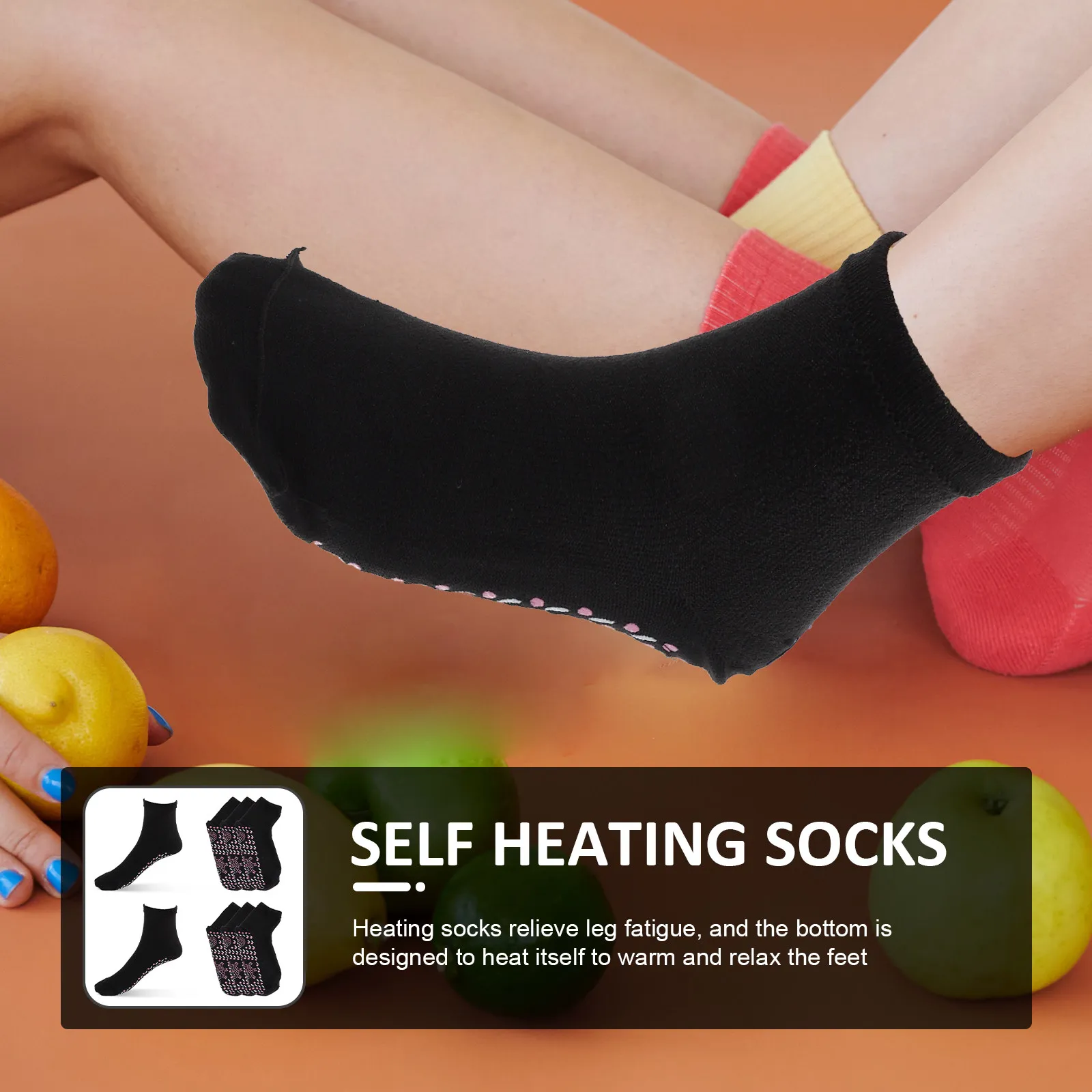 

4 пары самонагревающихся носков, дышащие, удобные, нескользящие, эргономичного дизайна, с подогревом, для зимы, йоги, пилатеса, ежедневного использования