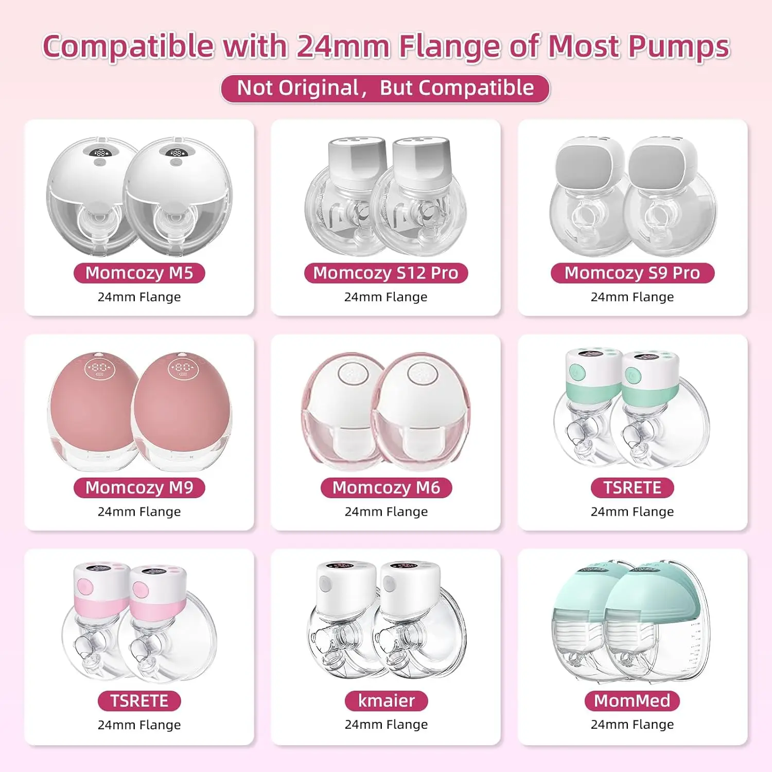 13/15/17/19/21mm Breast Pump Funnel Inserts Plug-in Different Caliber Size Converter Small Nipple Horn Adapter