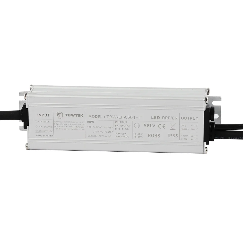 Rohs UL led driver dimmable 0-10v dimming 28-54v dc input 50w led constant current led driver