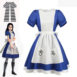 Girls Women Alice Madness Returns Alice Fancy Dress Up Cosplay Game Halloween Costume Outfit