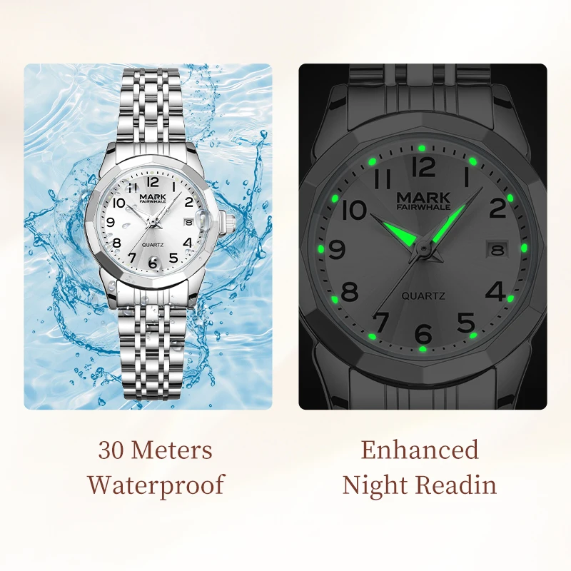 Mark Fairwhale 3830 Fashion Women's Quartz Watches Date Watch for Woman Waterproof Luminous High Quality Ladies Watch