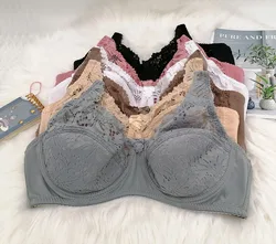 Classical Bra CDE Cup Transparent Lace Up Bras Plus Size Women 34 36 38 40 42 44 46 Brassiere comfy cotton Sexy Lingerie  C18