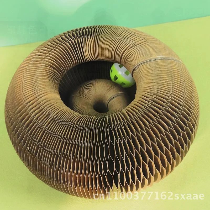 

Organ Cat Scratch Board Magnetic Aspiration Changeable Corrugated Paper Interactive Cat Toy with Bell Claw Resistance