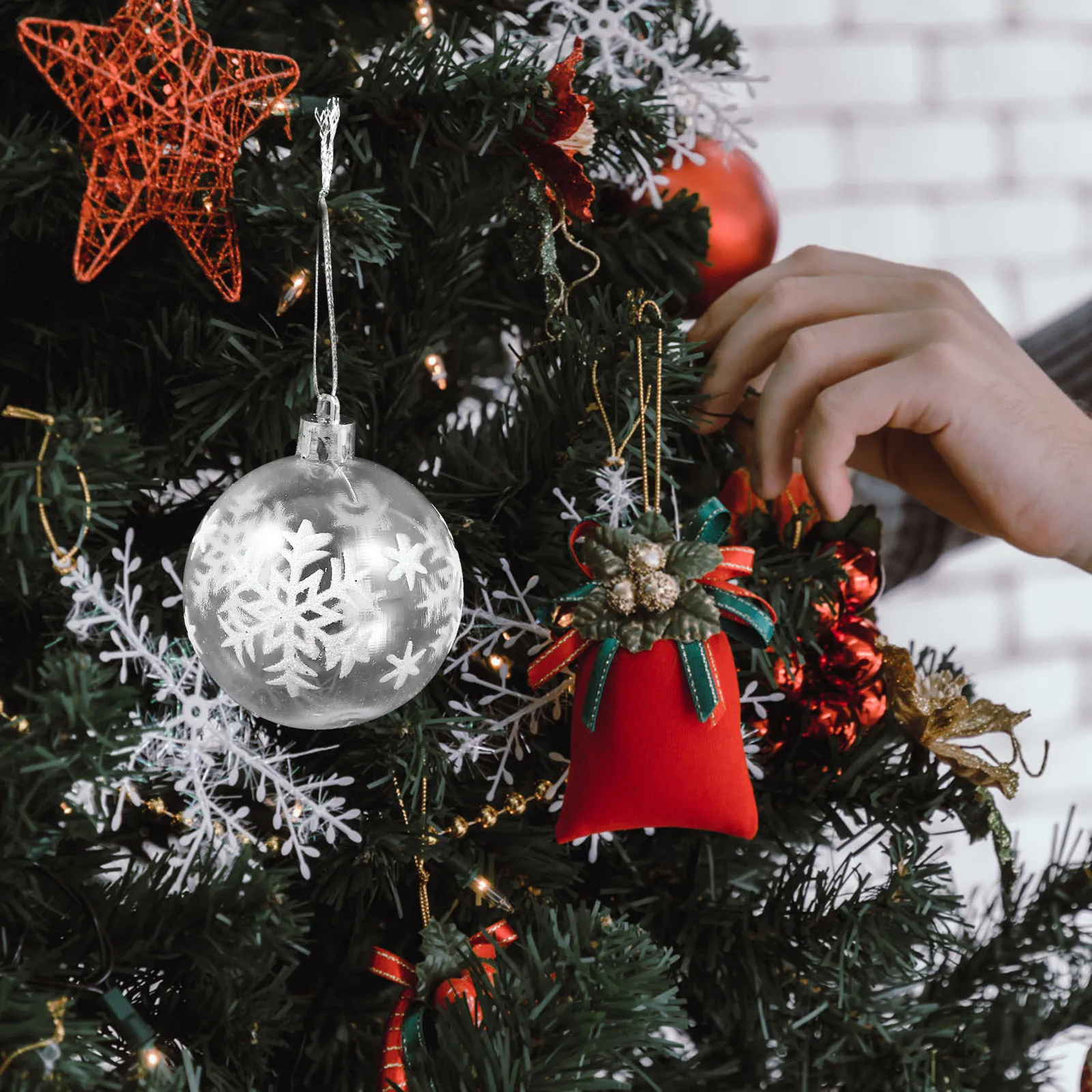 

6 Pcs Gadgets Christmas Ball Decoration Xmas Ornaments Bauble Plastic Decorative Hanging