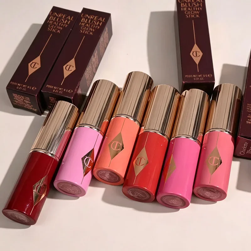 Charlotte 6 Colors Fruit Flavor Lip Gloss Colorful Powder Blusher Stick Long-lasting Natural Easy To Color Tilbury Brand Makeup